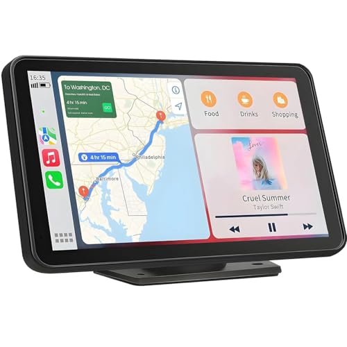 ディスプレイオーディオ 7インチ ポータブル カーオーディオ バックカメラ付き CarPlay&Android Autoに対応 カーナビ オーディオ一体型ナビ AirPlay機能付き Android Cast機能付き WiFi Bluetooth接続 車Bluetooth音声出力可 ステレオ音質 AUX FMトランスミッター ナビ 音楽 電話 ワイヤレス対応 工事不要 日本語説明書 ブラック